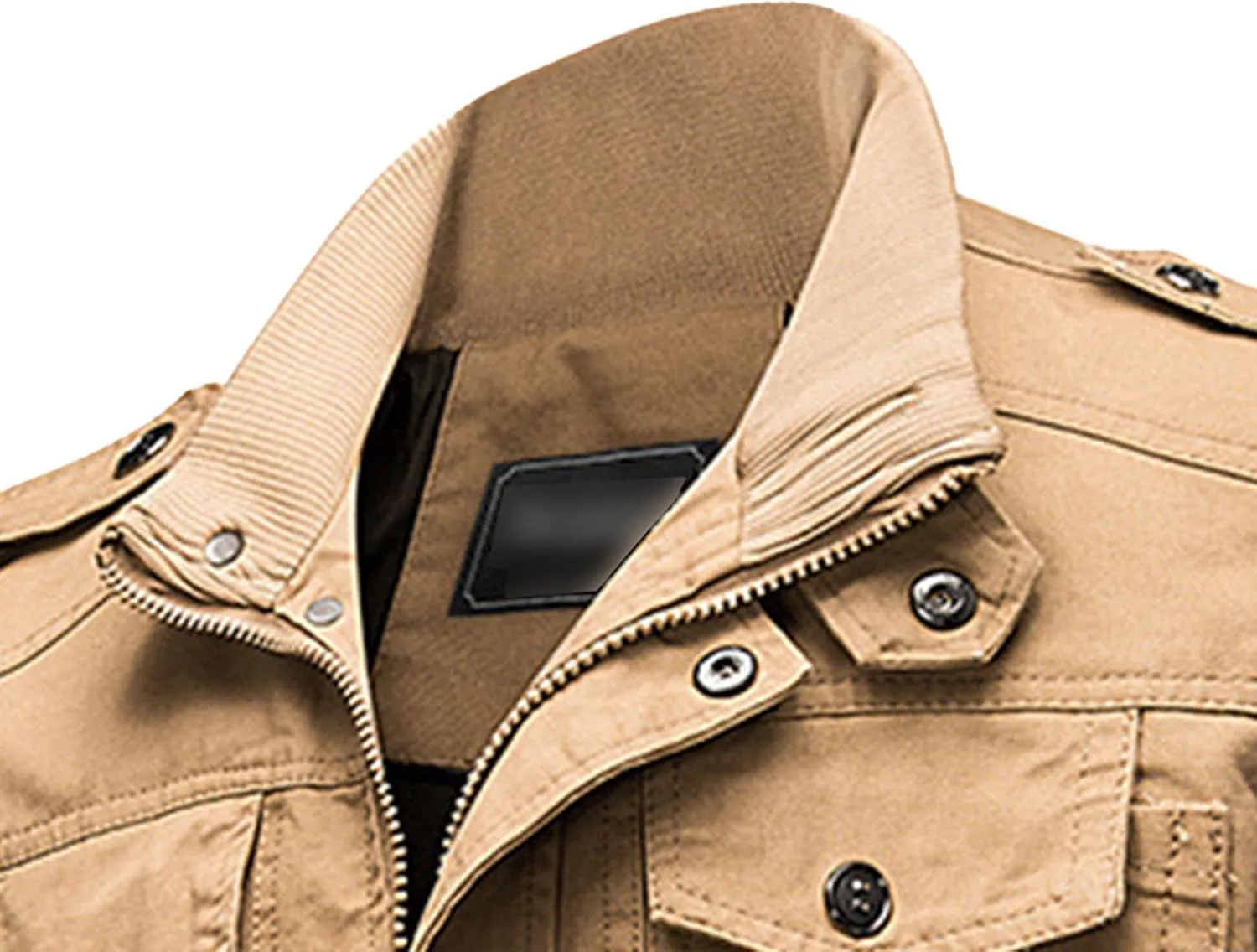 JEsilunmaMY Men's Loose Outdoor Cotton Military Jacket Stand Collar Multi-Pocket Cargo Coat Casual Bomber Jacket Windbreaker