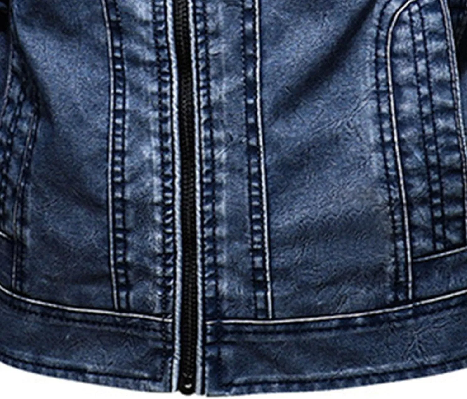JEsilunmaMY Men's Retro Motorcycle Leather Jacket Full Zip Stand Collar Casual Bomber Jacket Distressed Moto Biker Coats