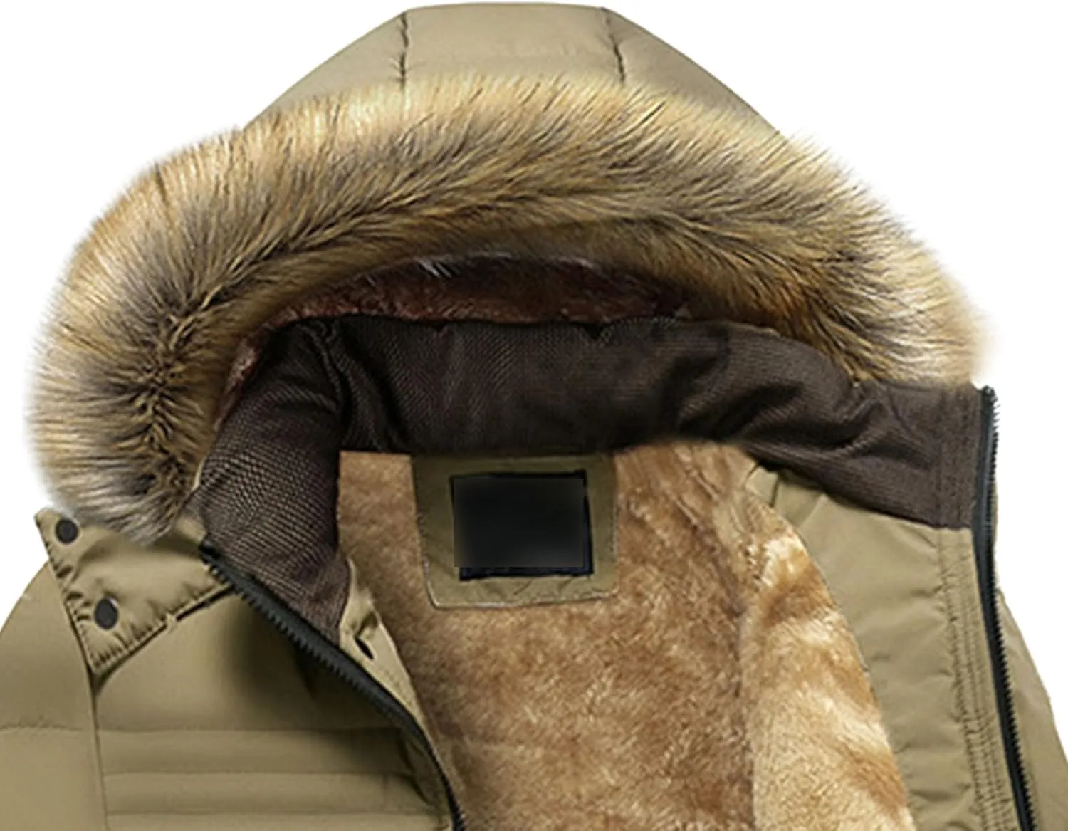 JEsilunmaMY Men's Sherpa Lined Parka Winter Coats Thicken Fleece Puffer Jacket With Fur Hood Warm Anorak Padded Windbreaker