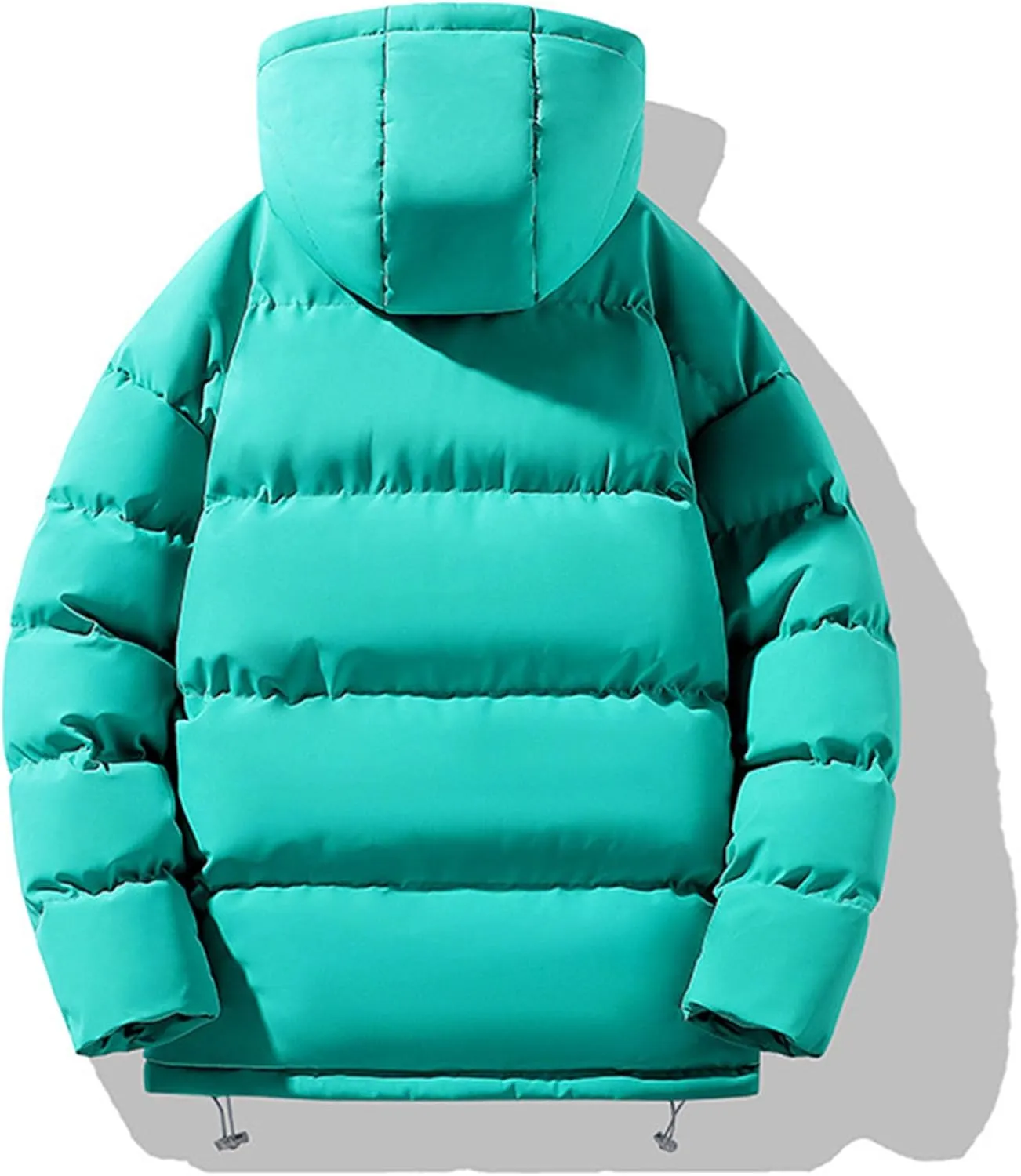 JEsilunmaMY Men's Solid Color Hooded Puffer Jackets Windproof Thicken Warm Padded Jackets Insulated Down Quilted Winter Coats