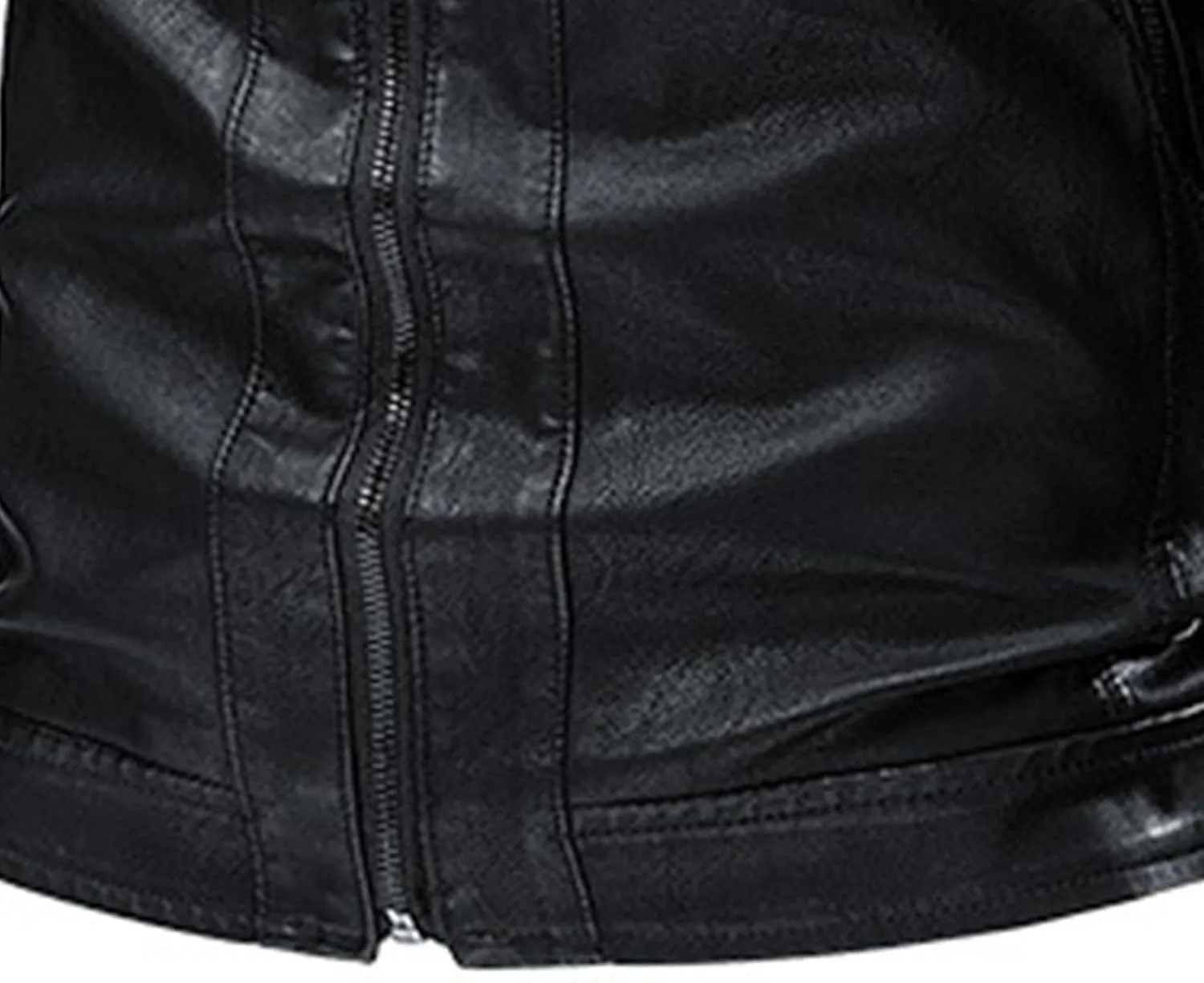 JEsilunmaMY Men's Stand Collar Moto Biker Coats Full Zip Winter Motorcycle Leather Coat Lightweight Windproof Bomber Jacket