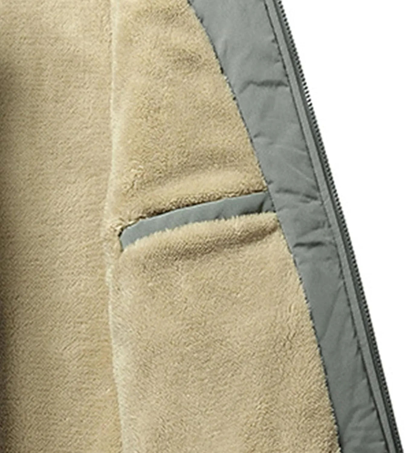 JEsilunmaMY Men's Thicken Fleece Lined Sherpa Jacket Full Zip Stand Collar Casual Bomber Jacket Windproof Warm Padded Coats