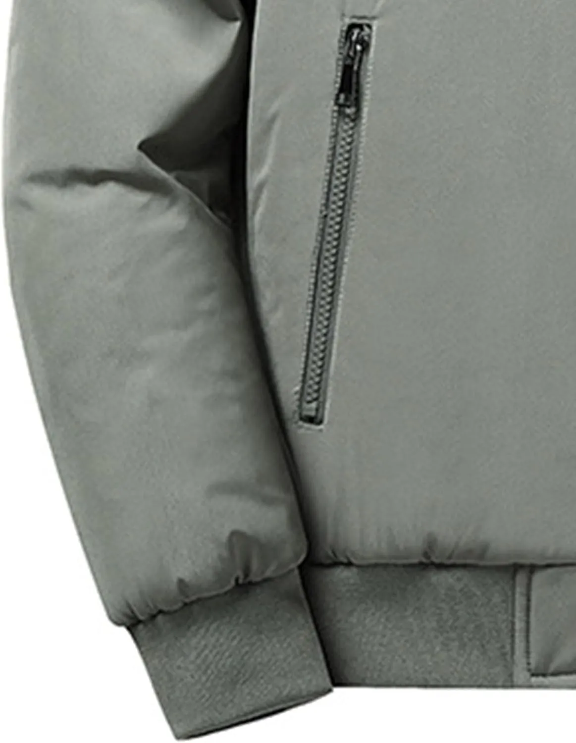 JEsilunmaMY Men's Thicken Fleece Lined Sherpa Jacket Full Zip Stand Collar Casual Bomber Jacket Windproof Warm Padded Coats