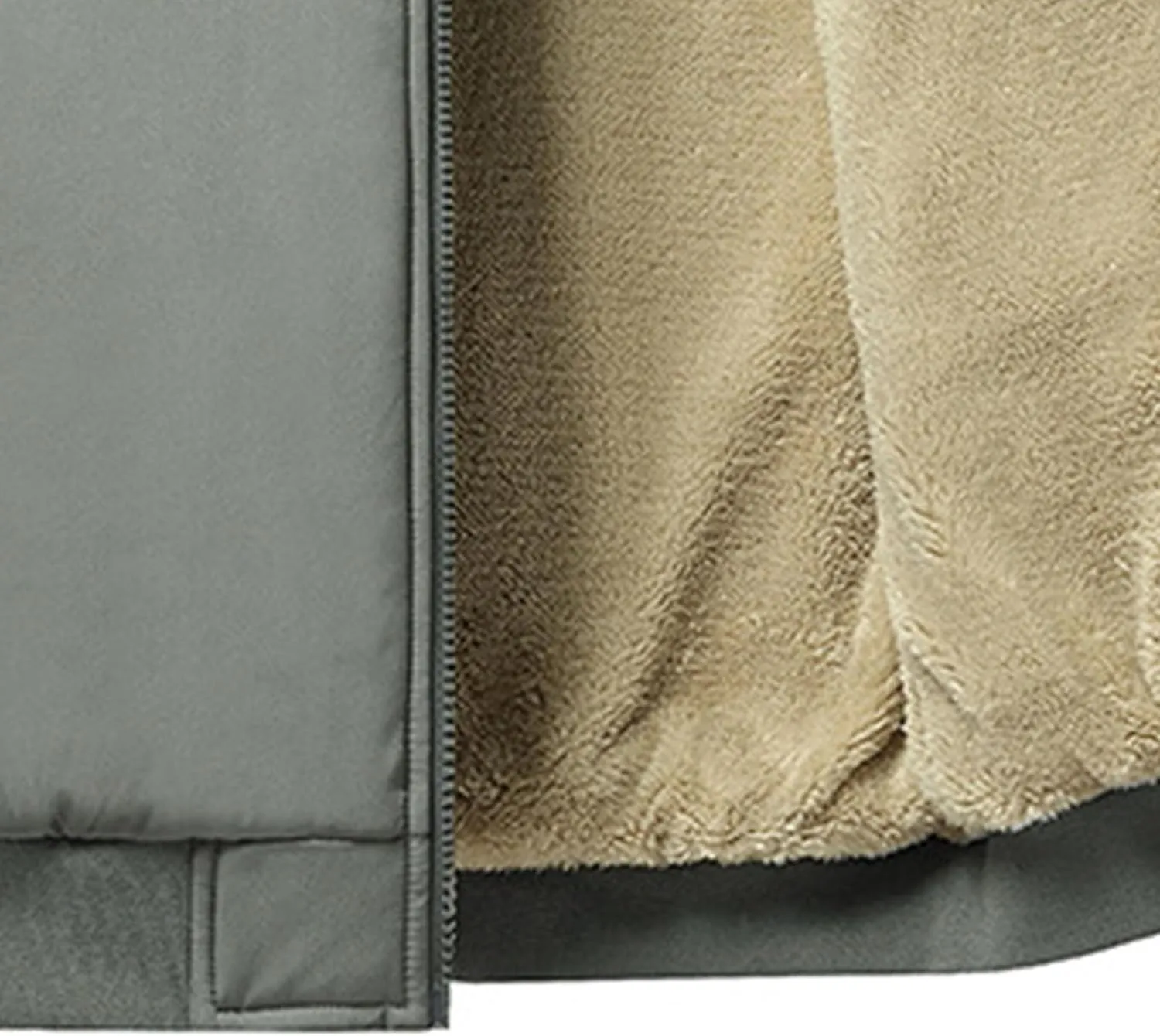 JEsilunmaMY Men's Thicken Fleece Lined Sherpa Jacket Full Zip Stand Collar Casual Bomber Jacket Windproof Warm Padded Coats