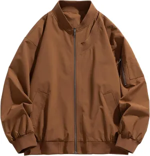 JEsilunmaMY Men's Warm Winter Polar Fleece Jacket Full Zip Outdoor Hooded Sherpa Jacket Casual Quilted Lined Bomber Jacket