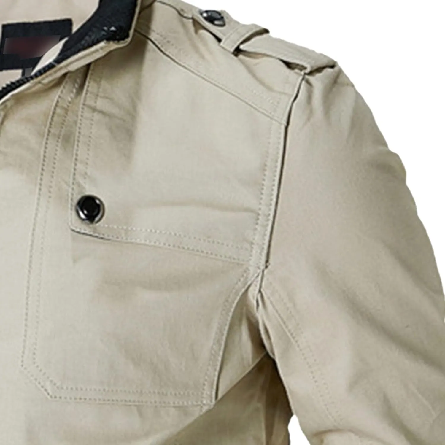 JEsilunmaMY Men's Winter Cotton Military Jacket Multi-Pocket Stand Collar Cargo Bomber Jacket Casual Windbreaker Army Coat
