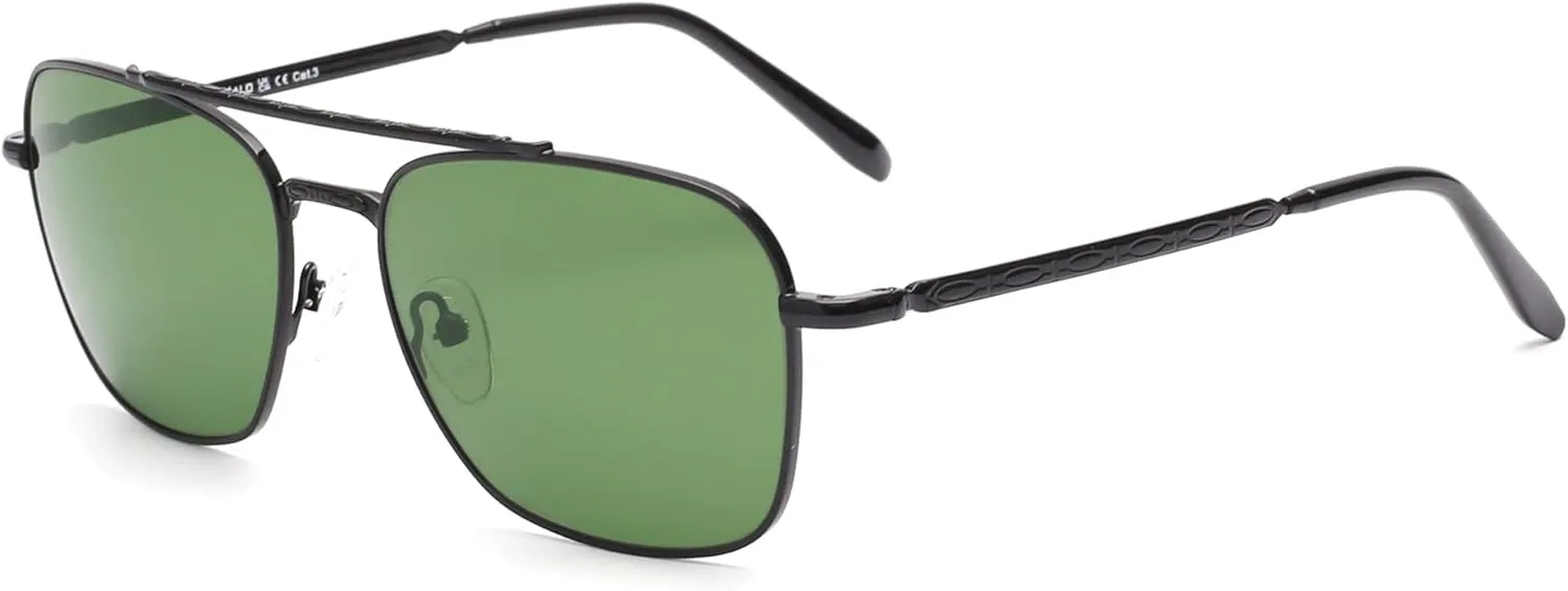 JIM HALO Retro Square Aviator Sunglasses Premium Glass Lens Flat Metal Eyewear Men Women