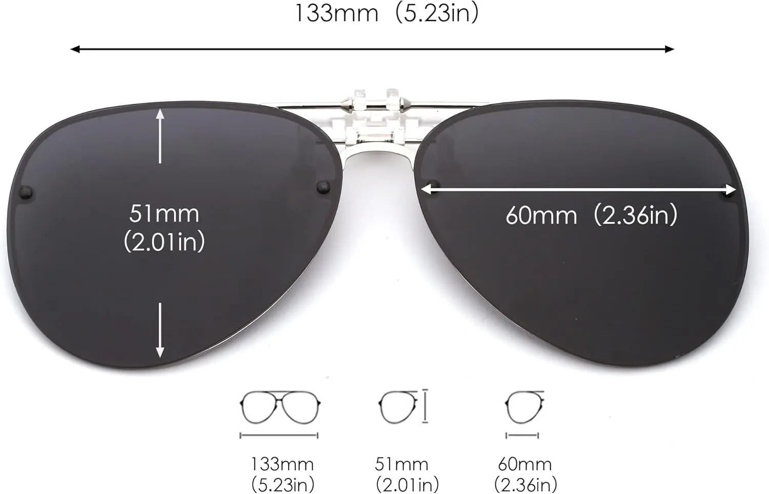 JM Retro Clip on Aviator Sunglasses, Polarized Flip up Over Prescription Glasses Men Women