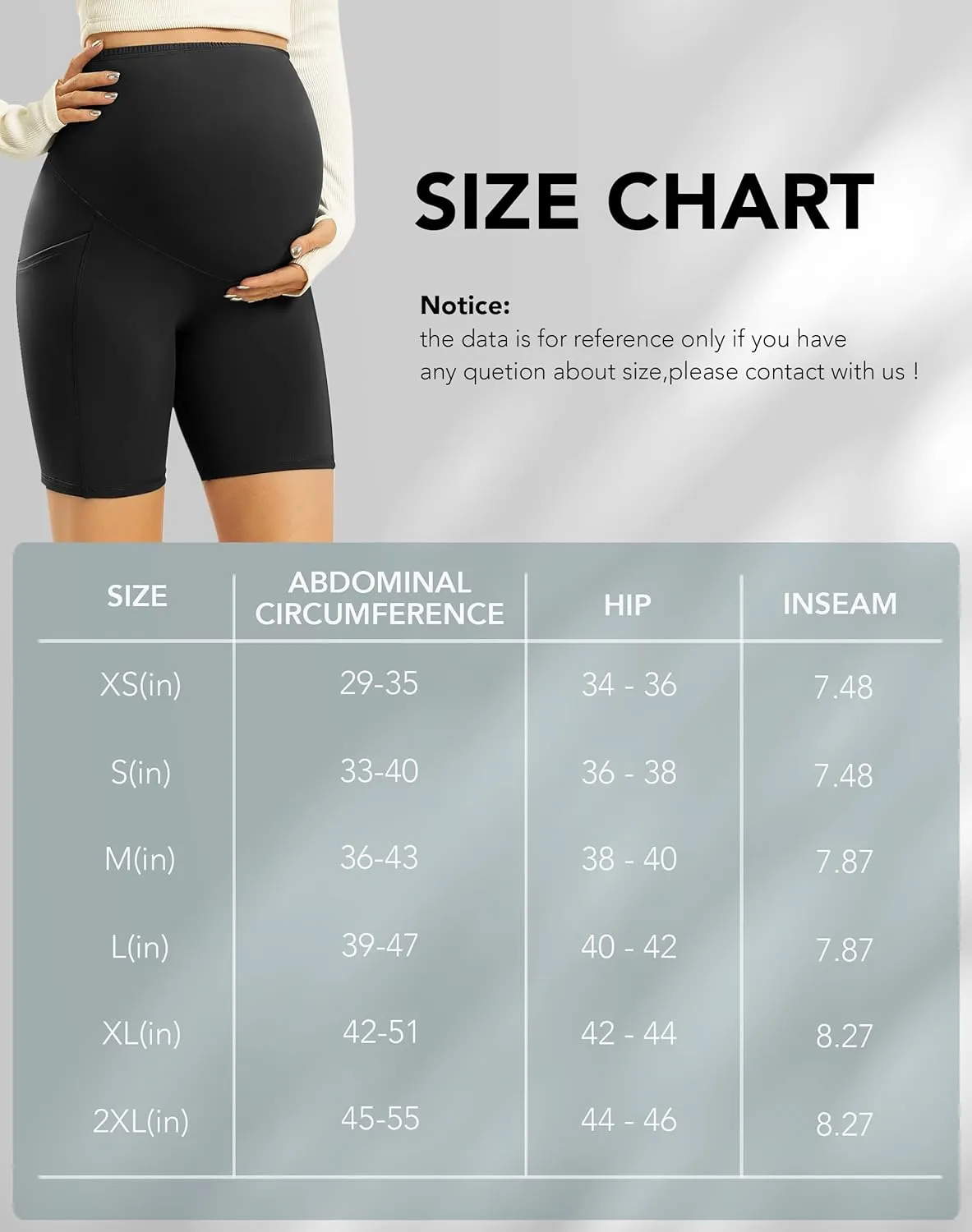 JOYSPELS Maternity Shorts Over The Belly Bump Athletic Workout Pregnancy Short with Pockets