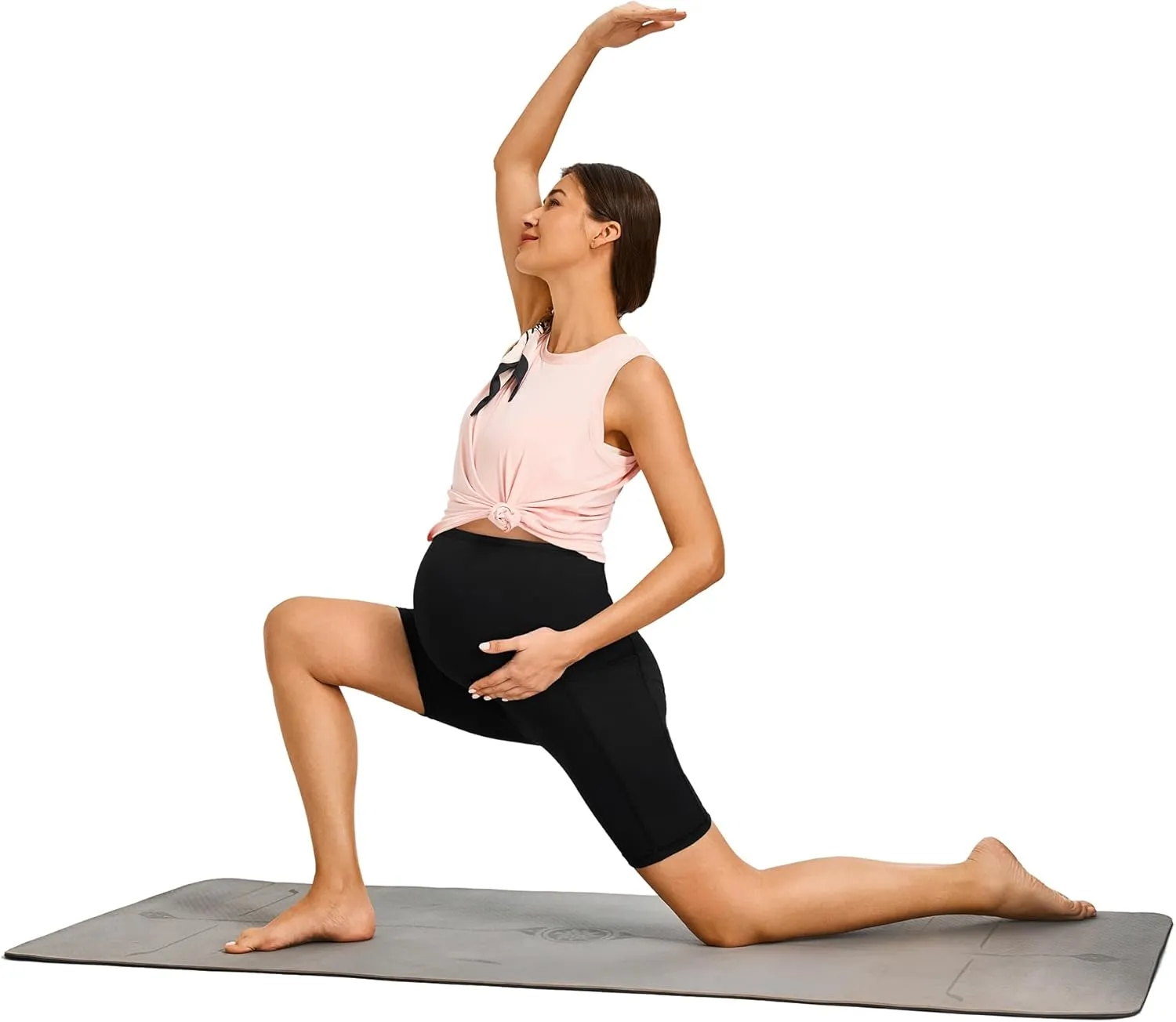 JOYSPELS Maternity Shorts Over The Belly Bump Athletic Workout Pregnancy Short with Pockets