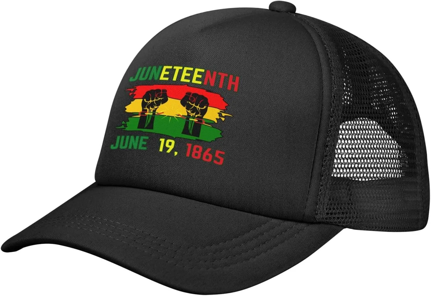 June 19th 1865 Juneteenth Baseball Cap Men Women Freedom Day Black-Pride Black History Month Mesh Cap Trucker Hat