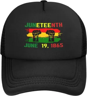June 19th 1865 Juneteenth Baseball Cap Men Women Freedom Day Black-Pride Black History Month Mesh Cap Trucker Hat