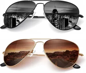 KALIYADI Classic Aviator Sunglasses for Men Women Driving Sun glasses Polarized Lens UV Blocking