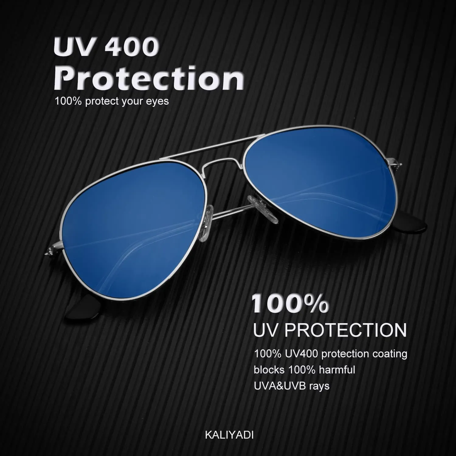 KALIYADI Classic Aviator Sunglasses for Men Women Driving Sun glasses Polarized Lens UV Blocking