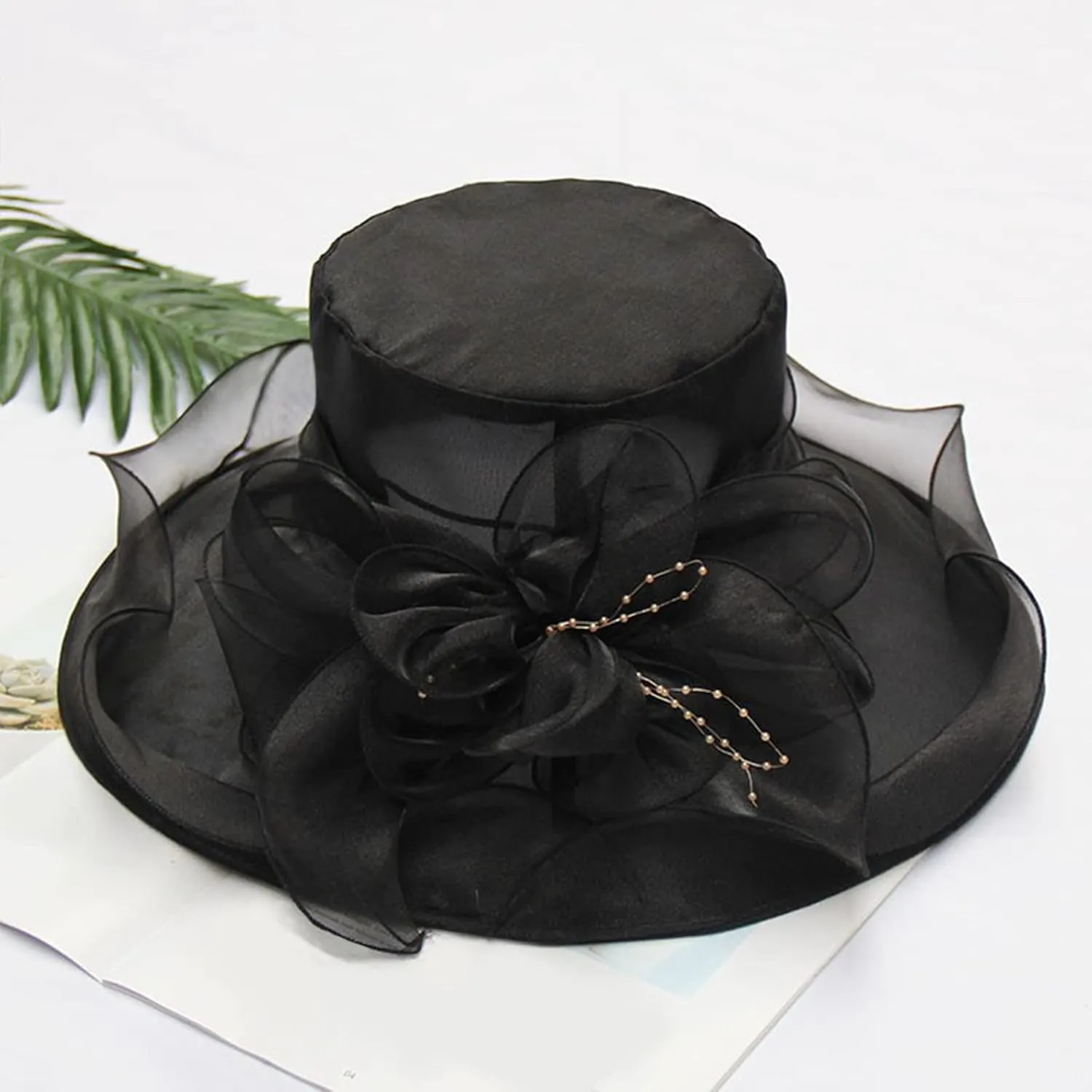 Kentucky 2025 Derby Hat for Women Ladies Organza Fascinator Easter Tea Party Bridal Church Wedding Sunday Sun Hats