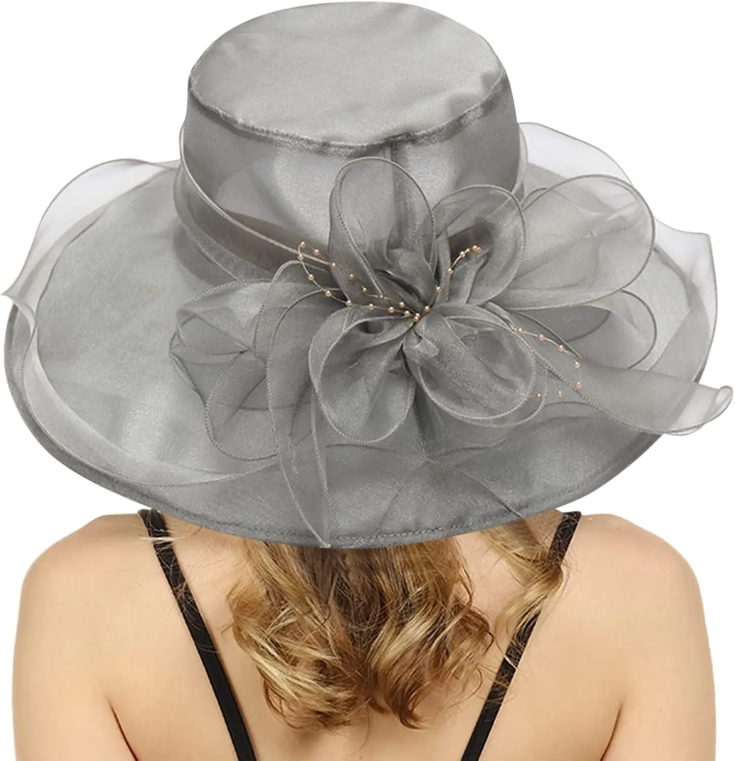 Kentucky 2025 Derby Hat for Women Ladies Organza Fascinator Easter Tea Party Bridal Church Wedding Sunday Sun Hats