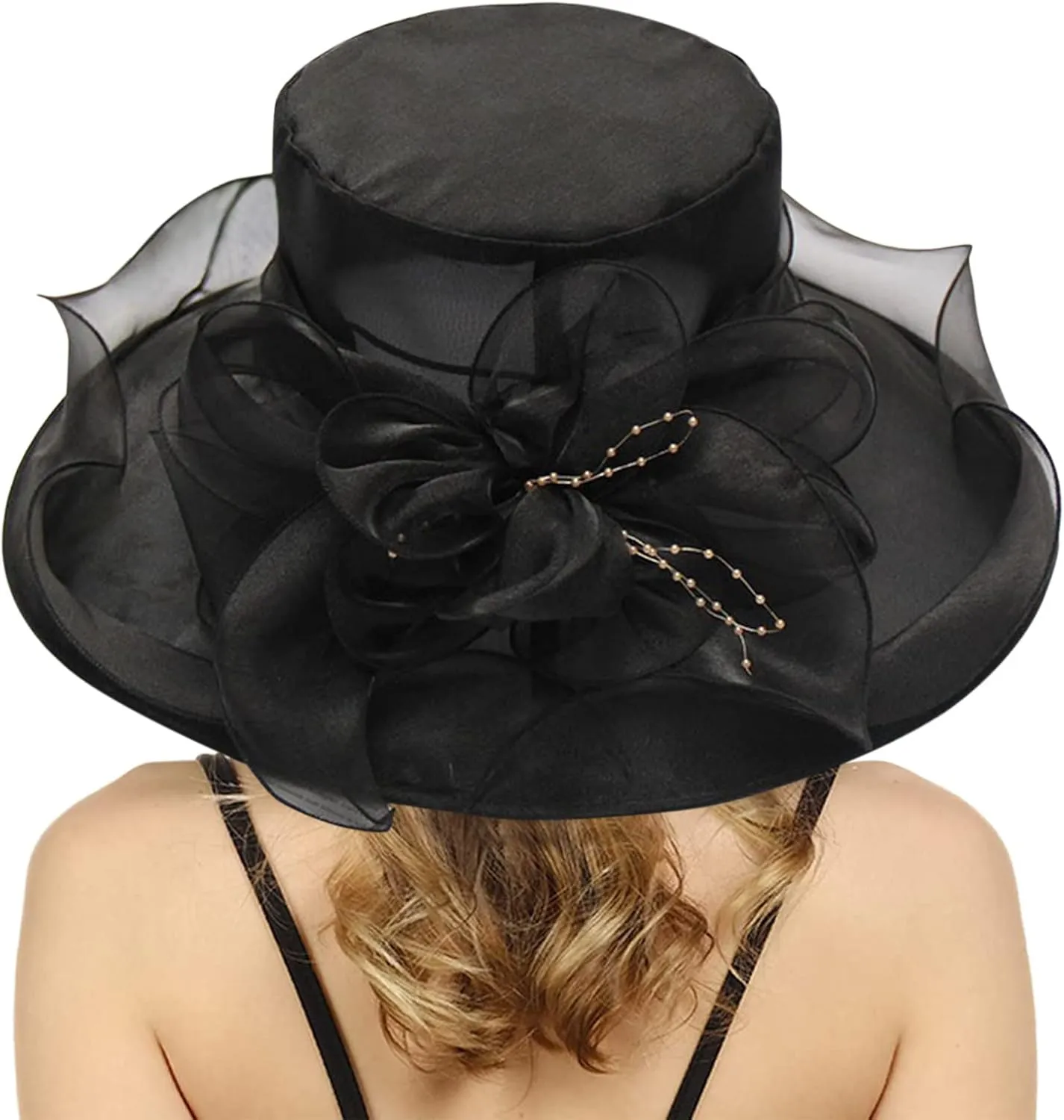 Kentucky 2025 Derby Hat for Women Ladies Organza Fascinator Easter Tea Party Bridal Church Wedding Sunday Sun Hats
