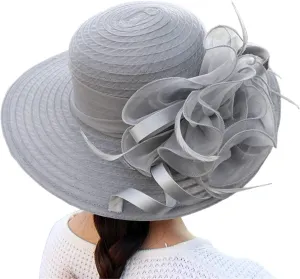 Kentucky Hat Church Dress Hat for Women Elegant Fascinators Bridal Tea Part𝚢 Wedding Hat Wide Brim Sun Cap