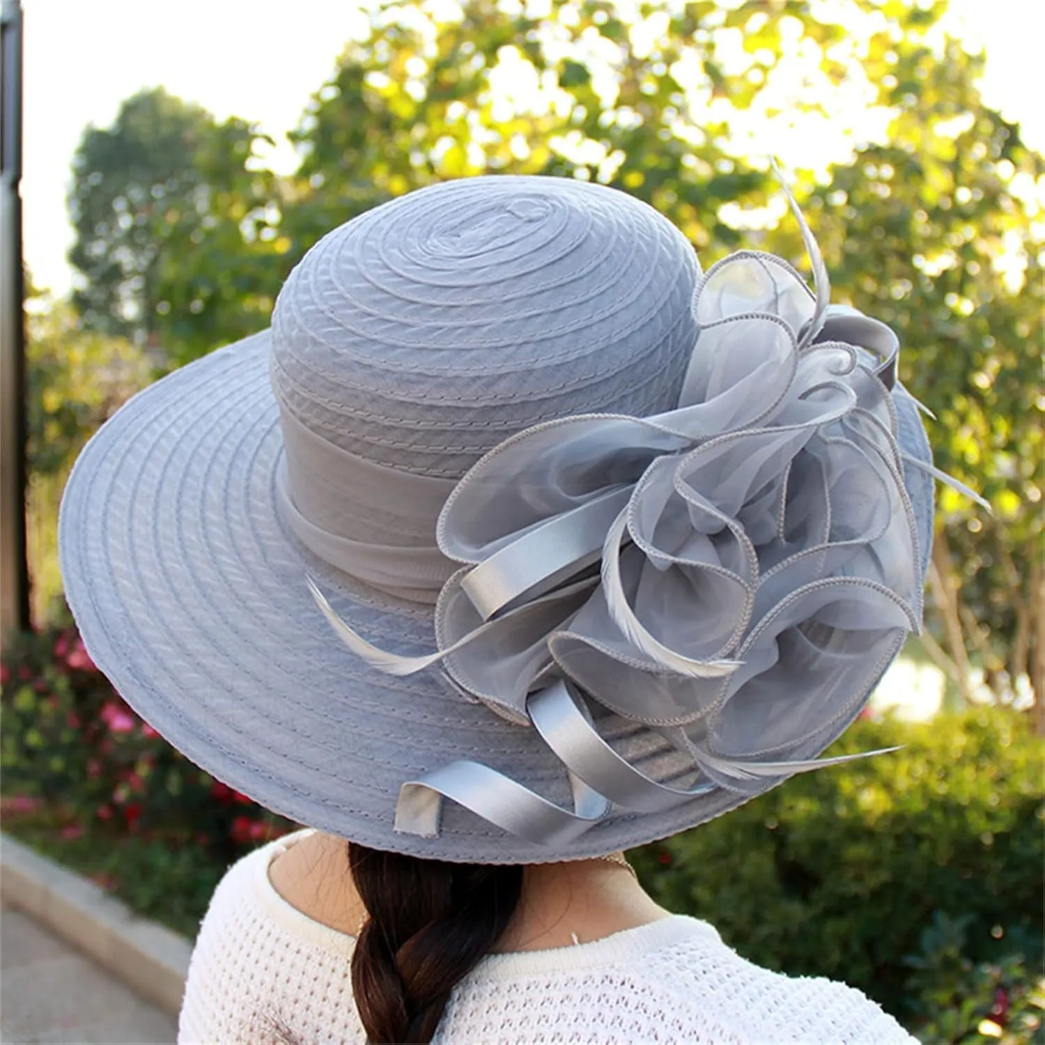 Kentucky Hat Church Dress Hat for Women Elegant Fascinators Bridal Tea Part𝚢 Wedding Hat Wide Brim Sun Cap
