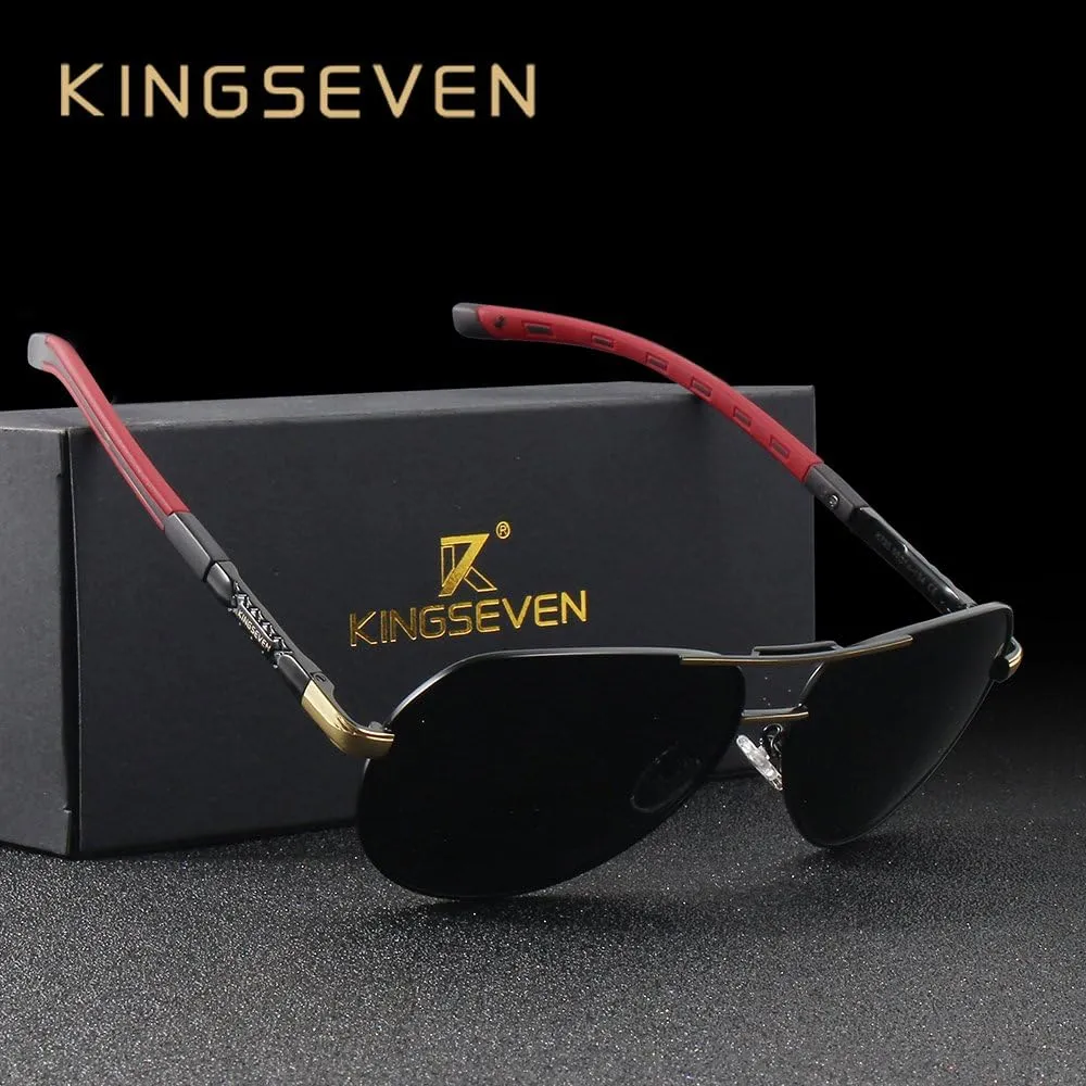 KINGSEVEN Classic Polarized Sunglasses for Men Women Retro Aluminum magnesium Sun glasses