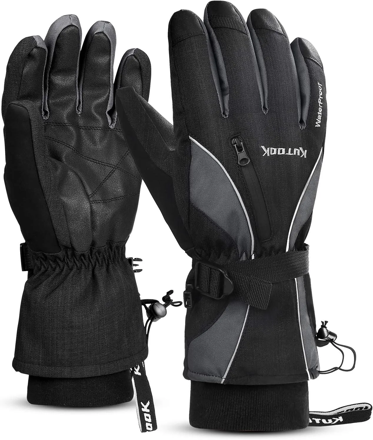 KUTOOK Waterproof Ski Gloves Thermal 3M Thinsulate Touch Screen for Men and Women