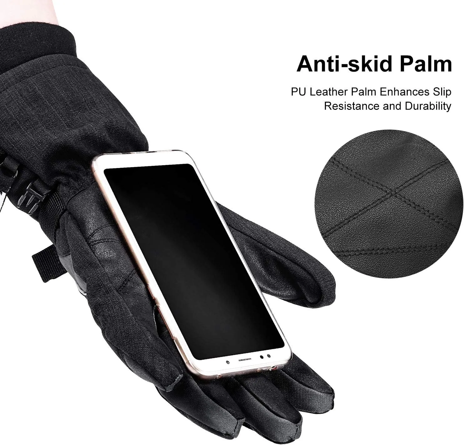 KUTOOK Waterproof Ski Gloves Thermal 3M Thinsulate Touch Screen for Men and Women
