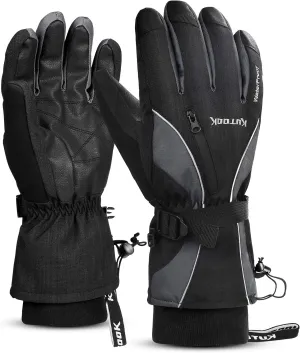 KUTOOK Waterproof Ski Gloves Thermal 3M Thinsulate Touch Screen for Men and Women