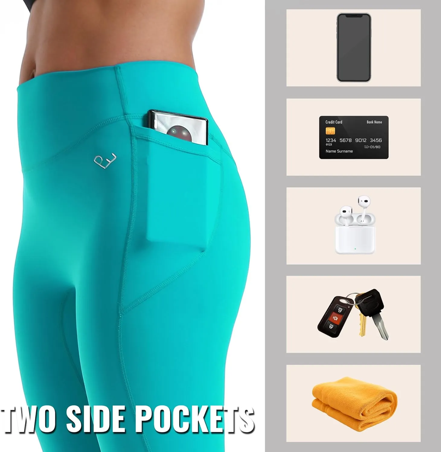 Leggings with Pockets for Women, Tummy Control High Waisted Activewear Leggings, Women's Workout Gym Yoga Pants