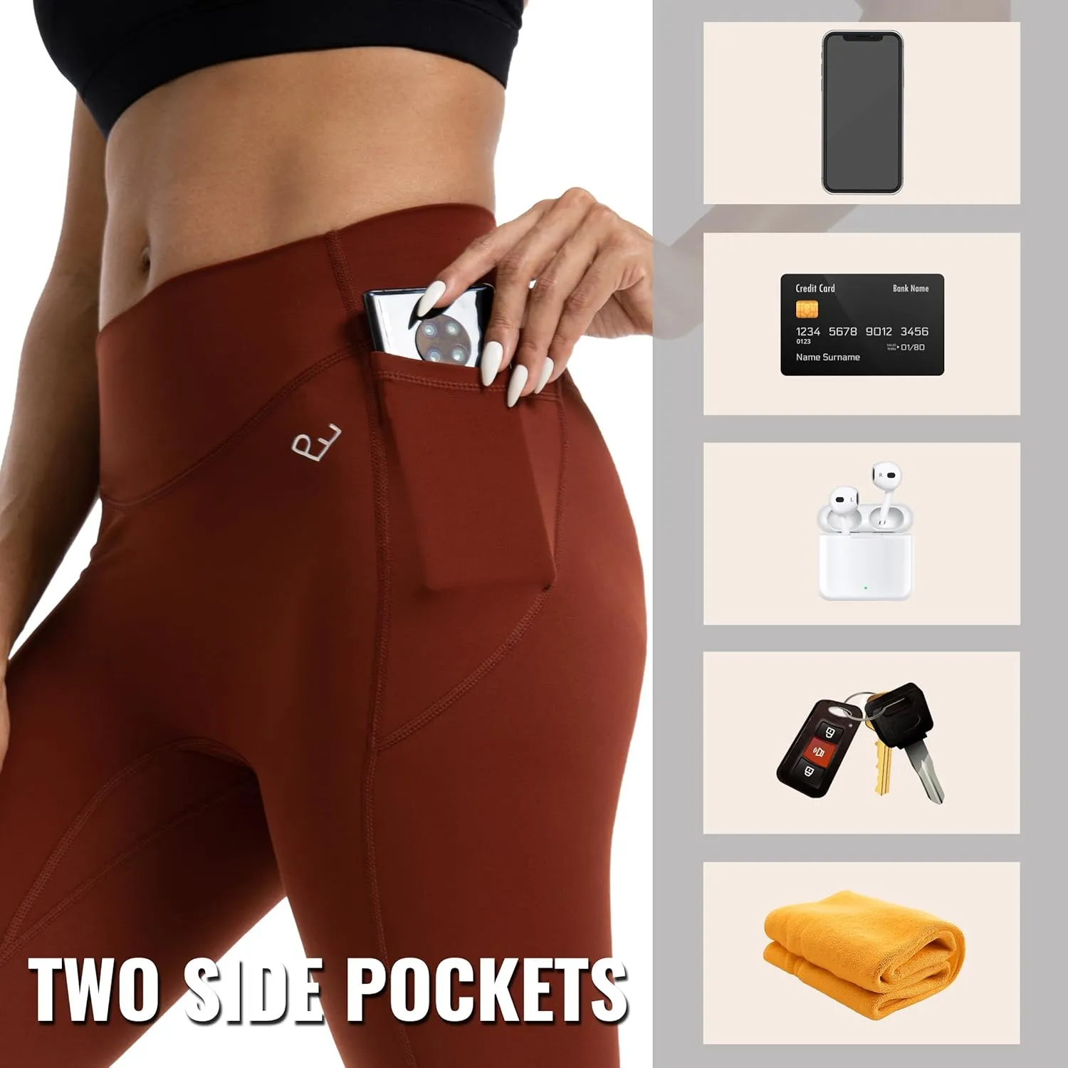 Leggings with Pockets for Women, Tummy Control High Waisted Activewear Leggings, Women's Workout Gym Yoga Pants