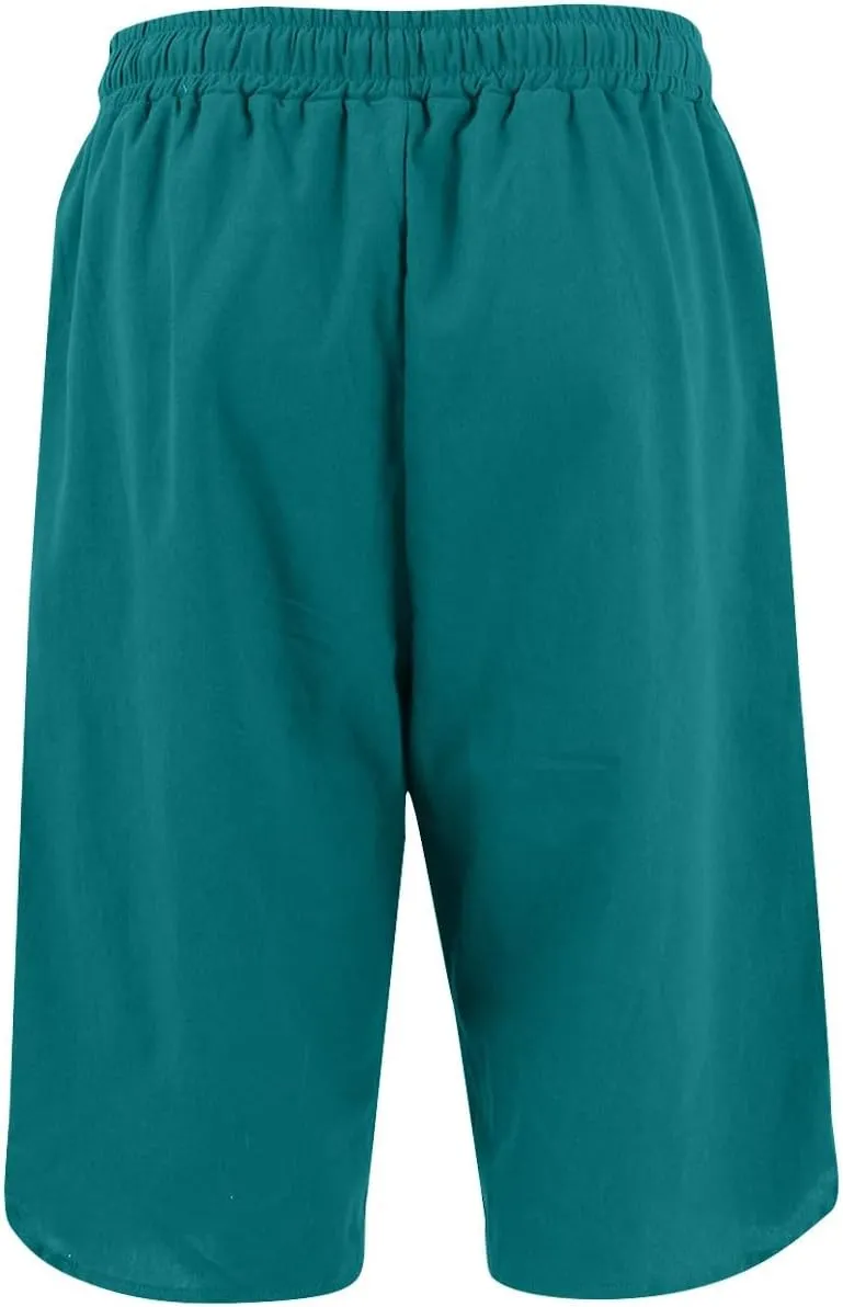 Linen Shorts for Women 2025 Knee Length Casual Summer Drawstring Waist Shorts Lightweight Loose Beach Pants
