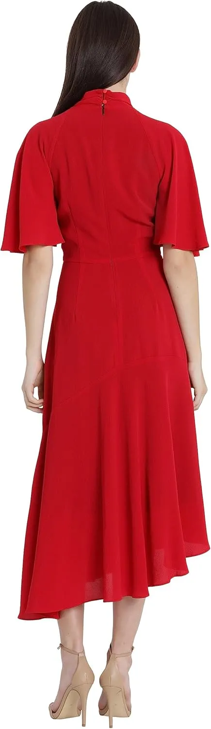 Maggy London Women's Sophisticated Twist Neck Detail Dress Workwear Office Career Occasion Event Guest of