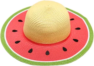 MAGICLULU Watermelon Straw Sun Hat Wide Brim UV Protection for Beach Travel Outdoor Fun Breathable Design for All Day Comfort Present for Years
