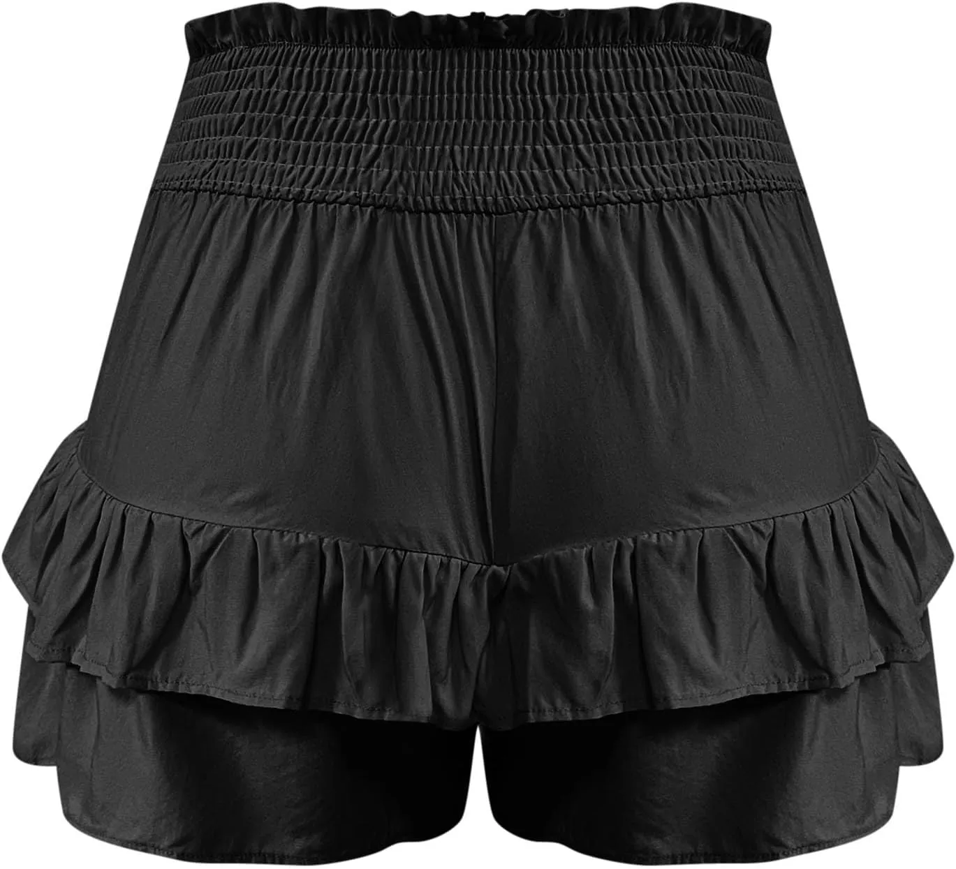 maisdgop Shorts for Women 2024 Summer Pleated Hem Beach Shorts Trendy Ruffle Yoga Shorts Comfy High Waisted Bermuda Shorts