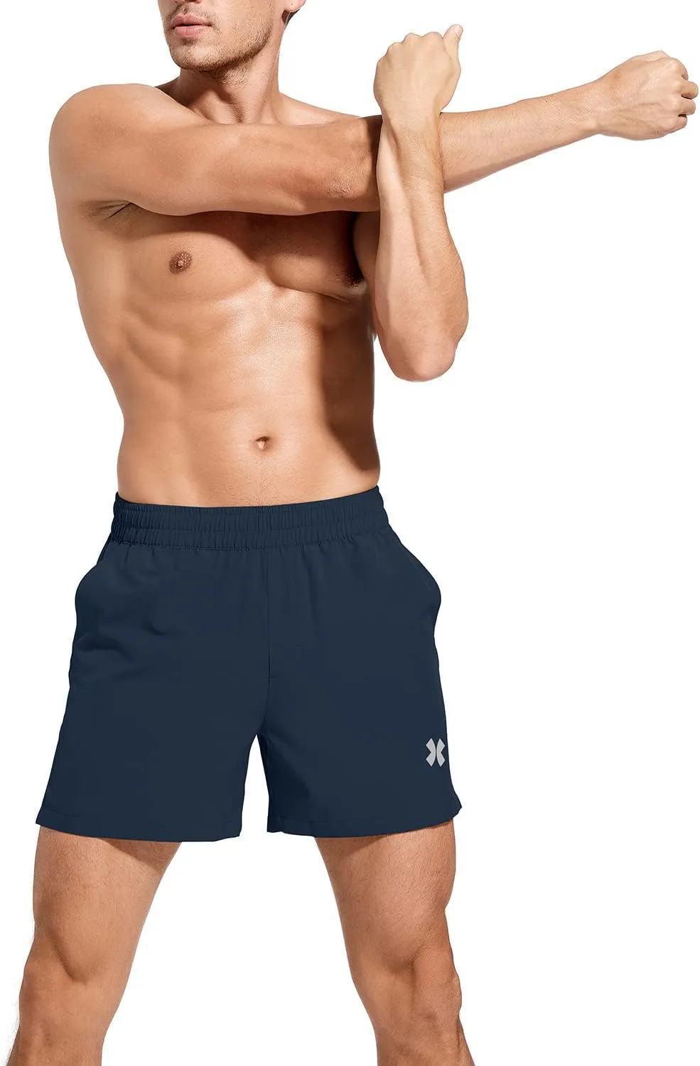 Men's Active Shorts Quick-Dry Drawstring Waist Athletic Shorts Gym Training Running Shorts with Pockets