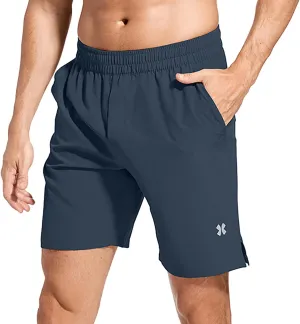 Men's Active Shorts Quick-Dry Drawstring Waist Athletic Shorts Gym Training Running Shorts with Pockets