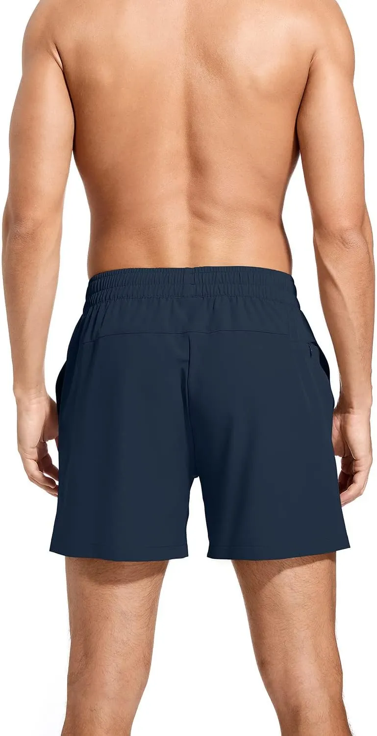 Men's Active Shorts Quick-Dry Drawstring Waist Athletic Shorts Gym Training Running Shorts with Pockets