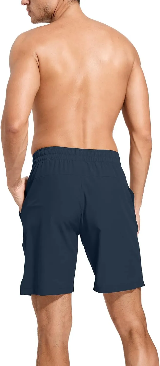 Men's Active Shorts Quick-Dry Drawstring Waist Athletic Shorts Gym Training Running Shorts with Pockets
