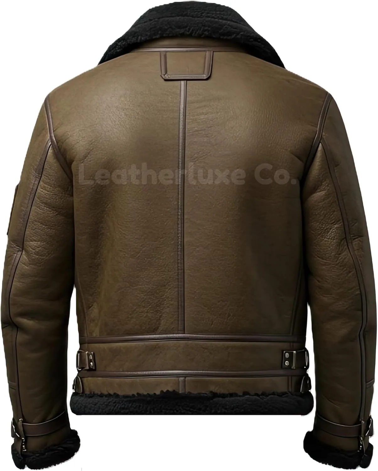 Men’s B3 Grey Sherpa Shearling Sheepskin Leather Jacket – Faux Fur Lined & Collar Zip-Up Aviator Pilot B3 Bomber Jacket Men