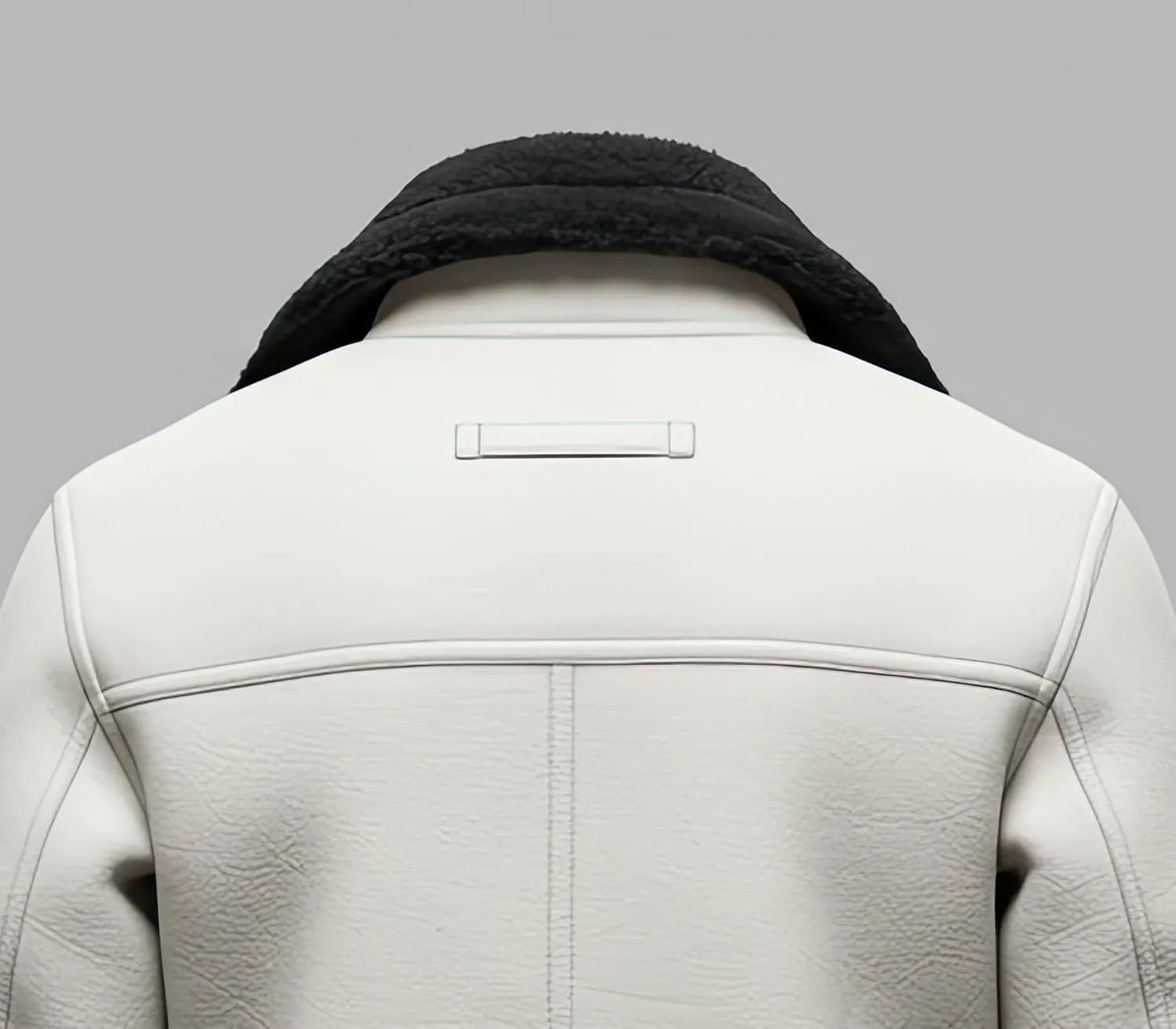 Men’s B3 Grey Sherpa Shearling Sheepskin Leather Jacket – Faux Fur Lined & Collar Zip-Up Aviator Pilot B3 Bomber Jacket Men
