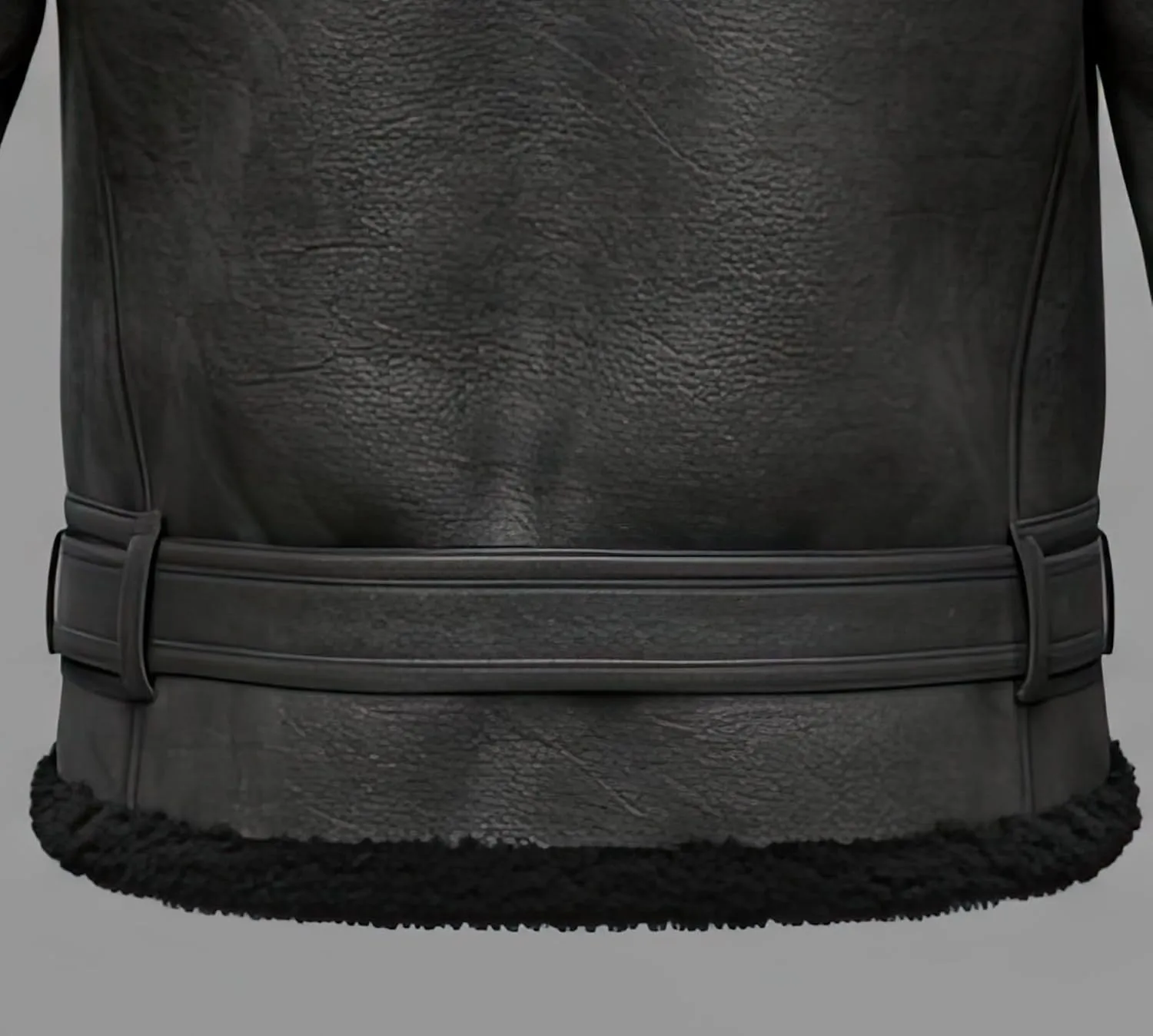 Men’s B3 Grey Sherpa Shearling Sheepskin Leather Jacket – Faux Fur Lined & Collar Zip-Up Aviator Pilot B3 Bomber Jacket Men