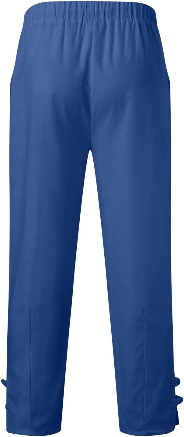 Mens Casual Pants Baggy Drawstring Elastic Waist Classic Fit Baggers Pants Running Joggers Daily Wear Trousers