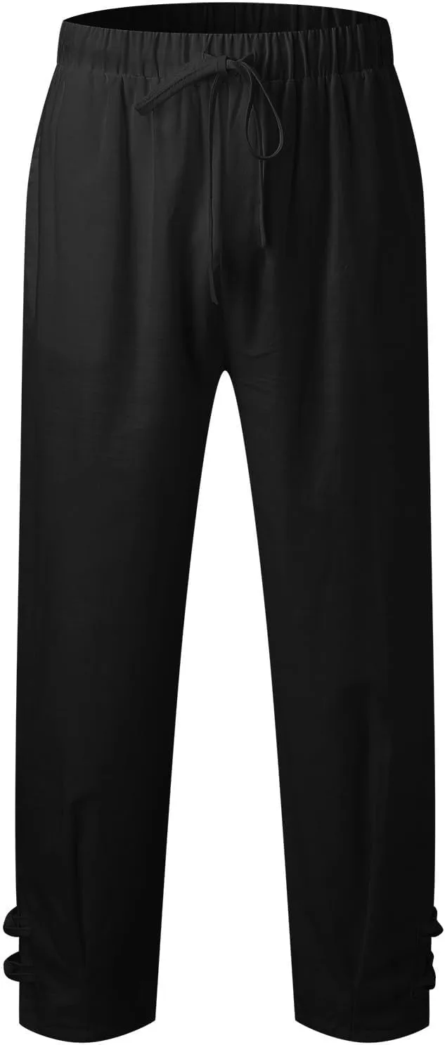 Mens Casual Pants Baggy Drawstring Elastic Waist Classic Fit Baggers Pants Running Joggers Daily Wear Trousers
