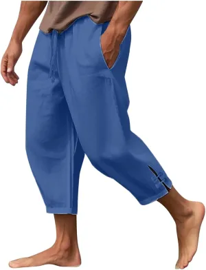 Mens Casual Pants Baggy Drawstring Elastic Waist Classic Fit Baggers Pants Running Joggers Daily Wear Trousers