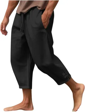 Mens Casual Pants Baggy Drawstring Elastic Waist Classic Fit Baggers Pants Running Joggers Daily Wear Trousers