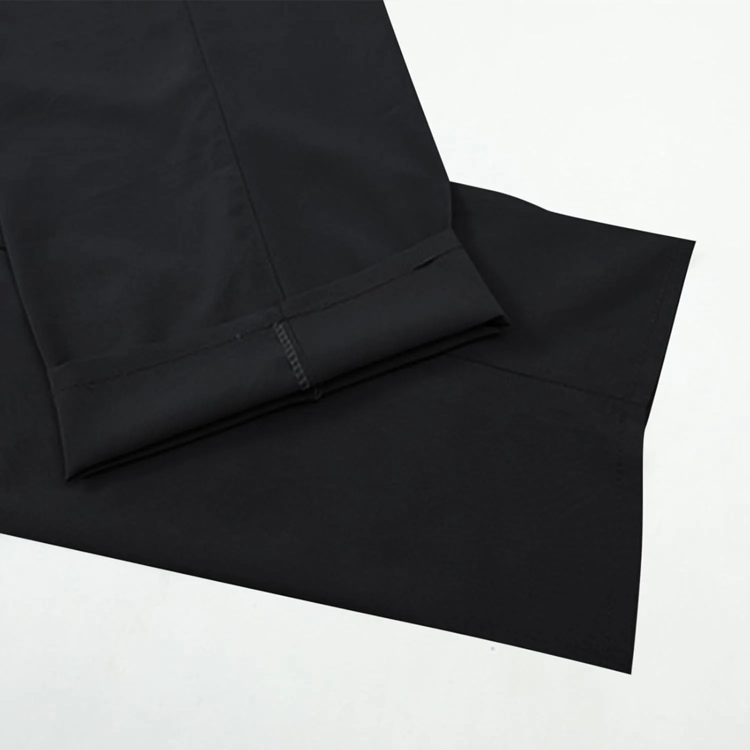 Men's Classic-Fit Wrinkle-Resistant Pleated Chino Pant Fashion Leisure Solid Color Straight Elastic Waist Trousers