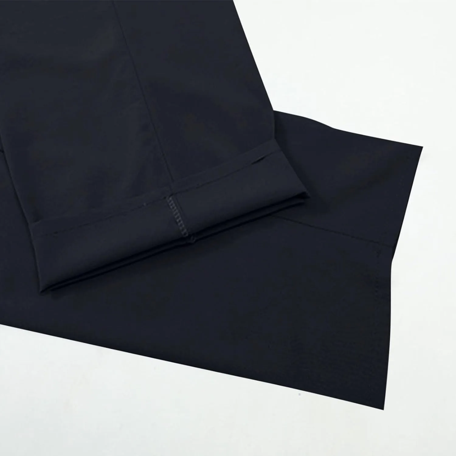 Men's Classic-Fit Wrinkle-Resistant Pleated Chino Pant Fashion Leisure Solid Color Straight Elastic Waist Trousers