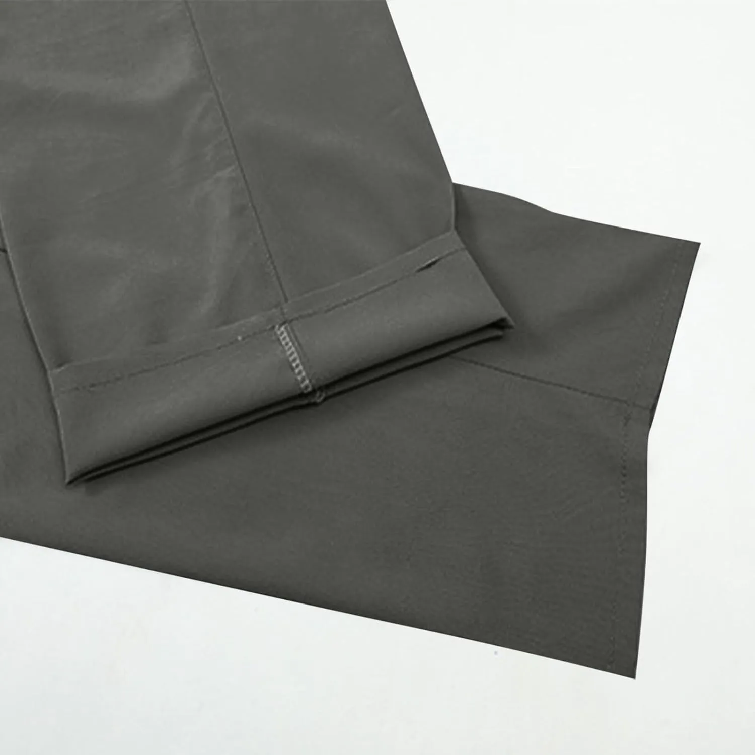 Men's Classic-Fit Wrinkle-Resistant Pleated Chino Pant Fashion Leisure Solid Color Straight Elastic Waist Trousers