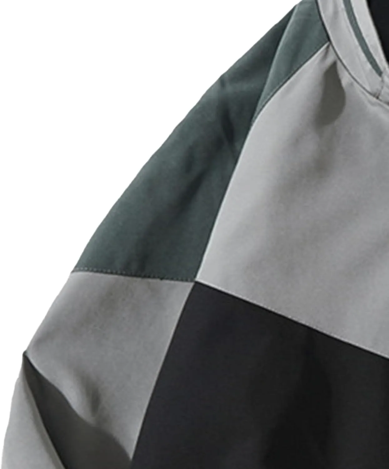 Men's Color Block Lightweight Baseball Jacket Mock Neck Full Zip Varsity Bomber Jacket Winter Warm Padded Coats