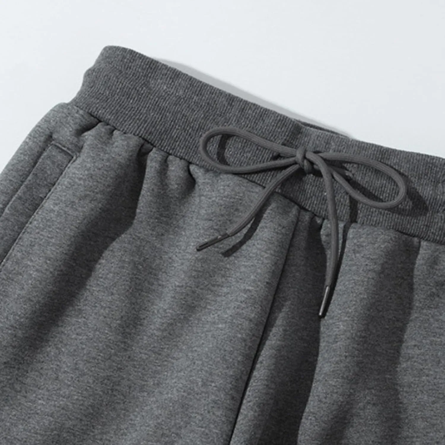 Men's Cotton Sweatpants Baggy Drawstring Elastic Waist Classic Fit Flat Front Hiking Outdoor Trousers