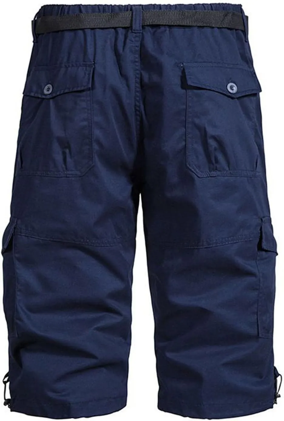 Mens Cropped Cargo Joggers Lightweight Tactical Pant Hiking Jogger Classic Fit Multi Pockets Solid Workwear